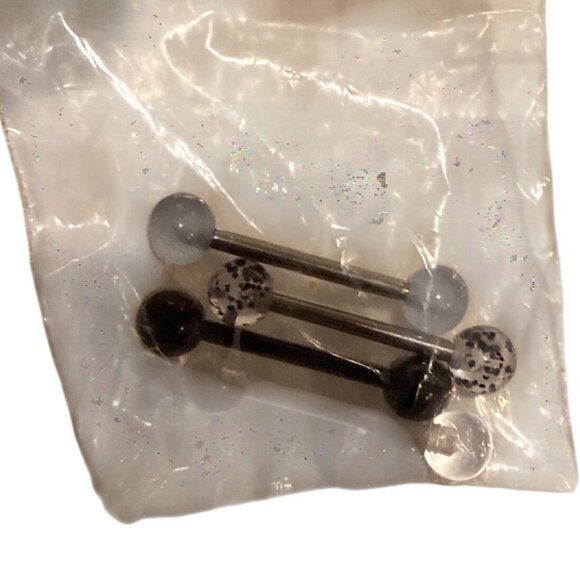 14g Surgical Steel Tongue Rings Body Piercing Jewelry Unisex 4pcs Multicolor 4 P - Picture 4 of 5